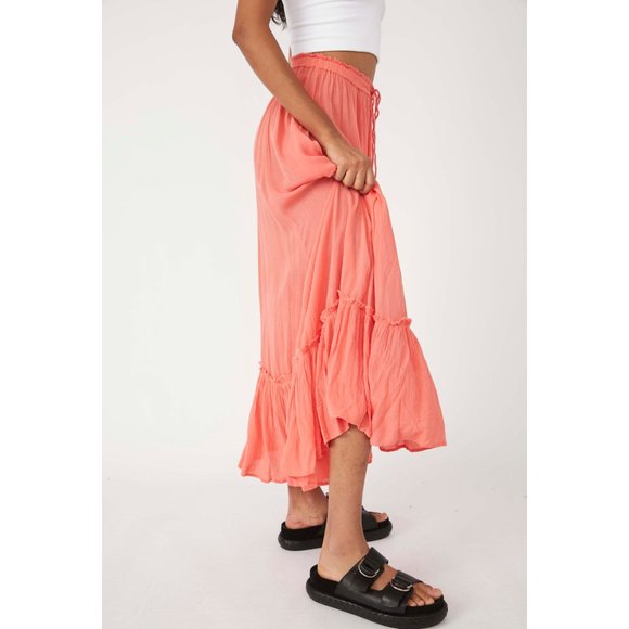 🎉LAST CHANCE🎉 FREE PEOPLE El Sol Convertible Maxi Skirt / Watermelon Smile - Picture 3 of 9